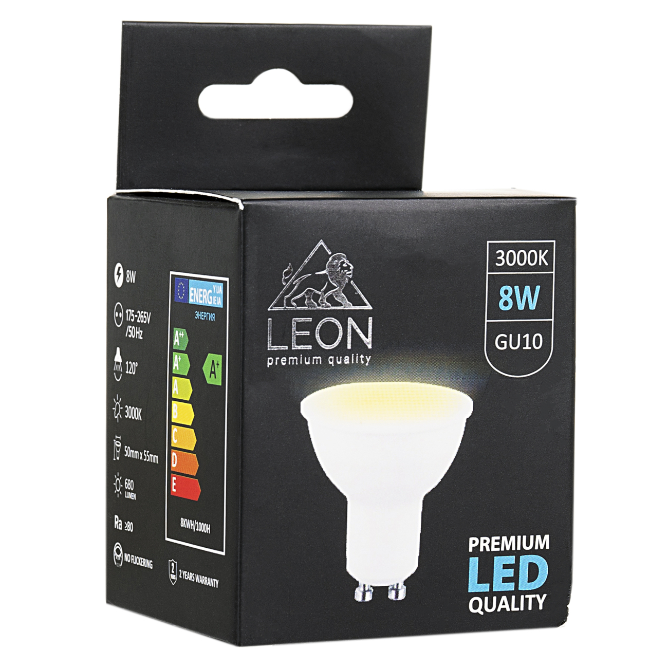 светодиодная лампа leon le-gu10-8w-3000k