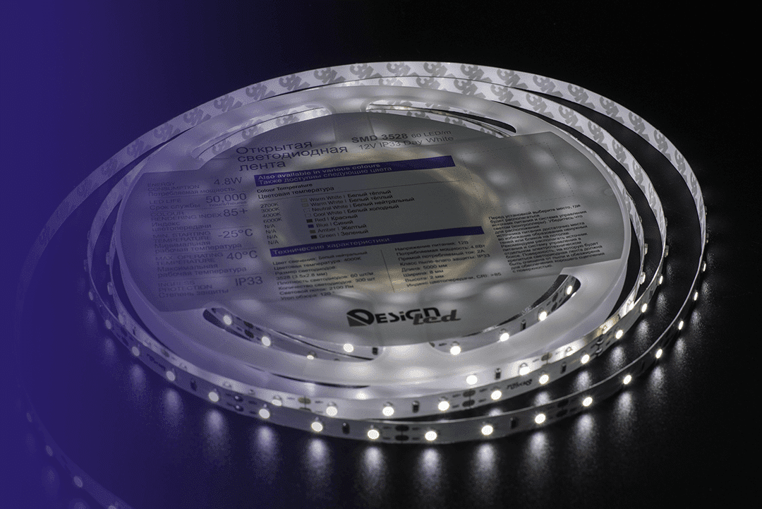 светодиодная лента designled dsg360-12-nw-33 001818