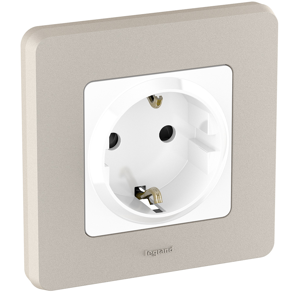розетка с/з со шторками legrand inspiria 673730