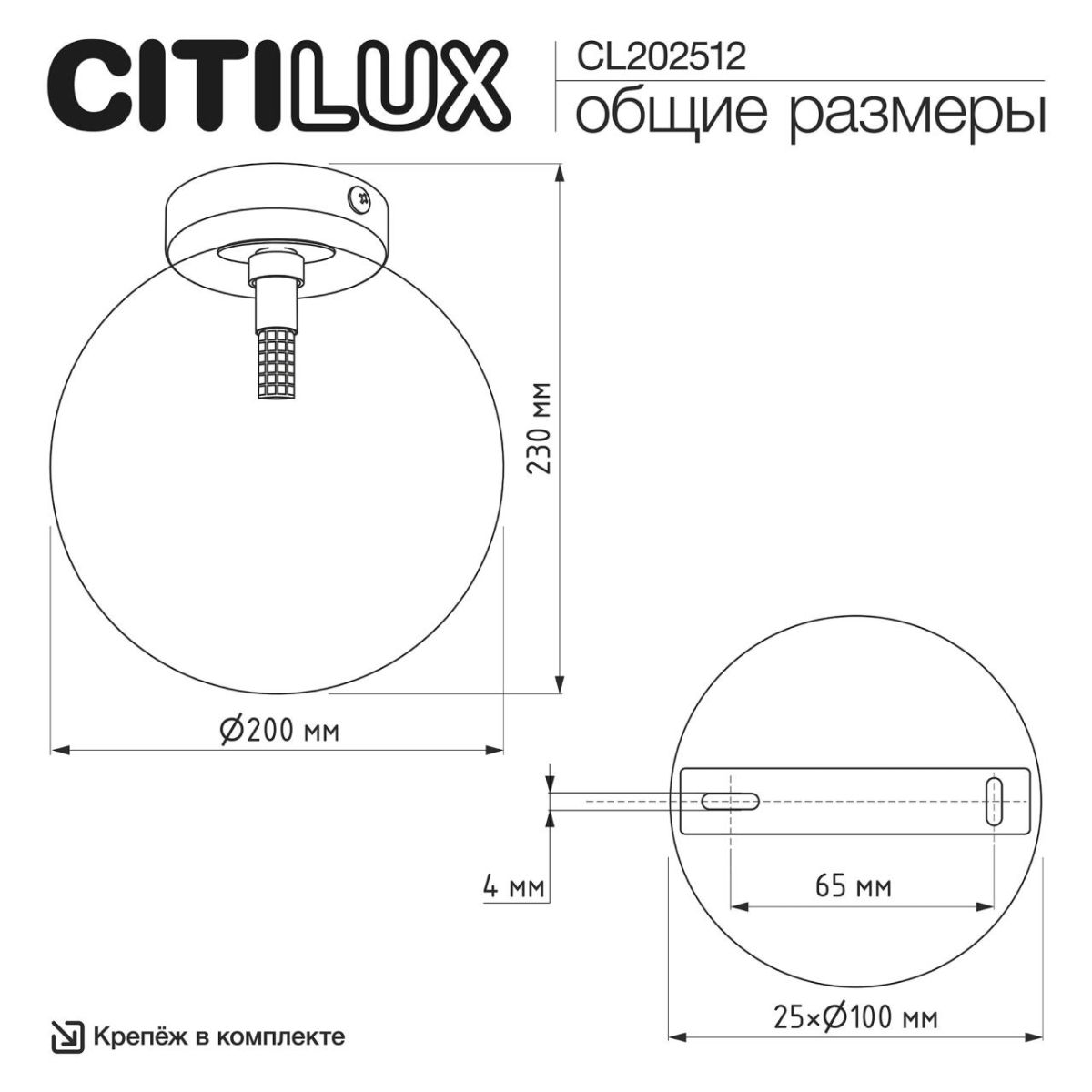 потолочный светильник citilux orton cl202512