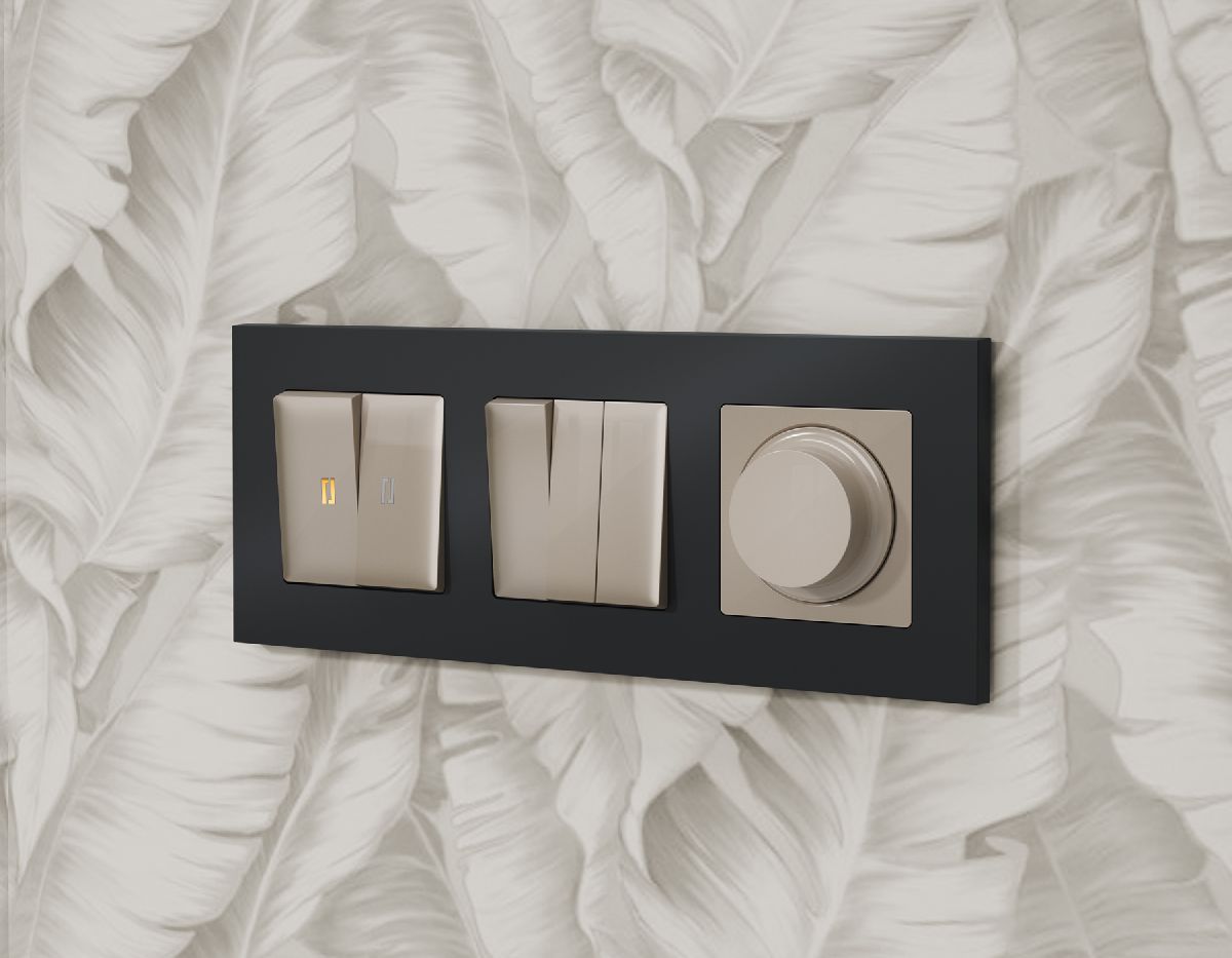 комплект механизма 2-кл проходного выключателя с подсветкой ambrella volt alfa ma364030