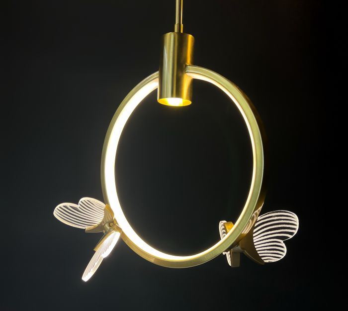 подвесной светильник am group mariposa sp2 polished gold