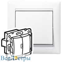 переключатель двухклавишный legrand valena classic 694266