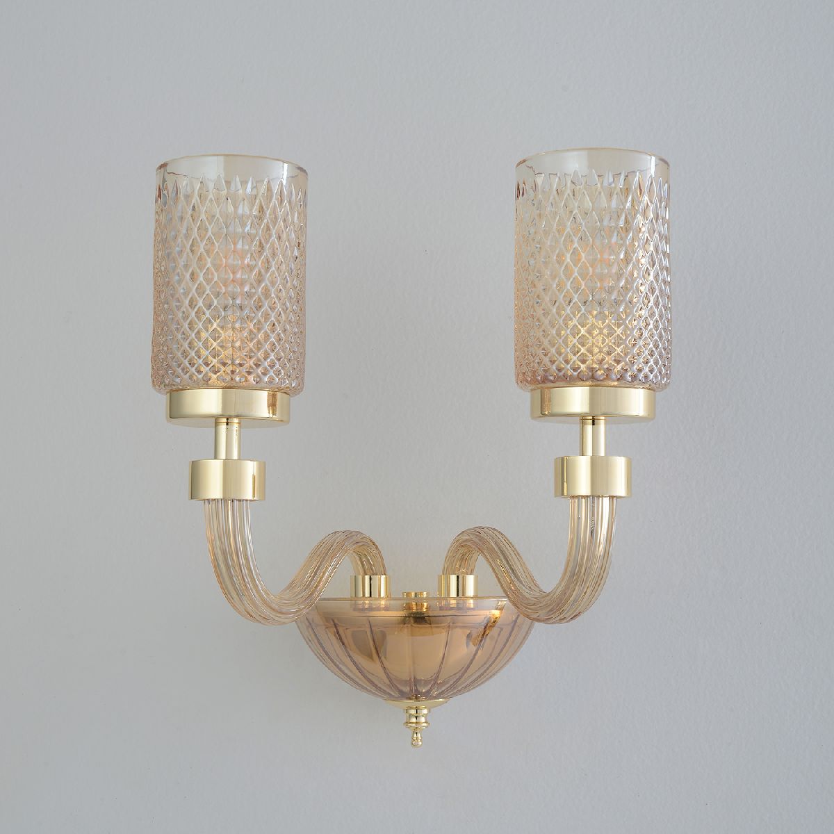 бра crystal lux silvestro ap2 amber