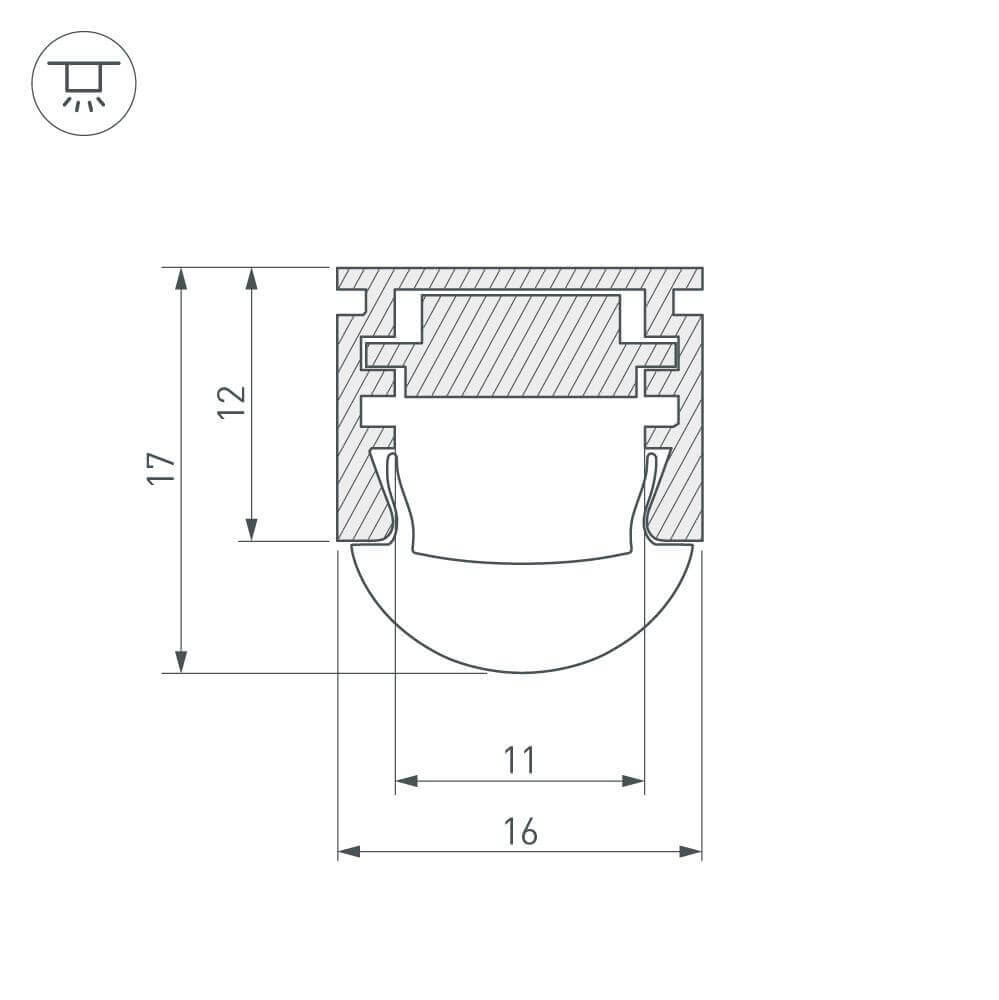 профиль arlight pds-regulor-2000 anod 013874
