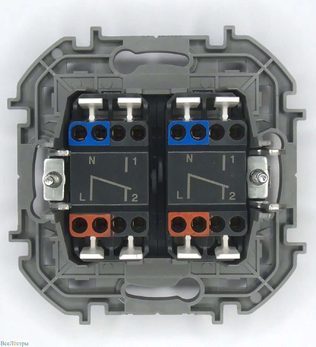 переключатель двухклавишный legrand inspiria 673667