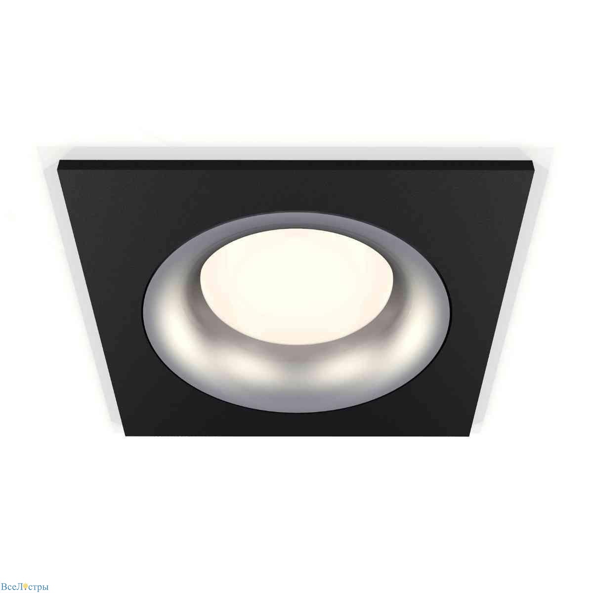 комплект встраиваемого светильника ambrella light techno spot xc7632004 sbk/mch черный песок/хром матовый (c7632, n7013)