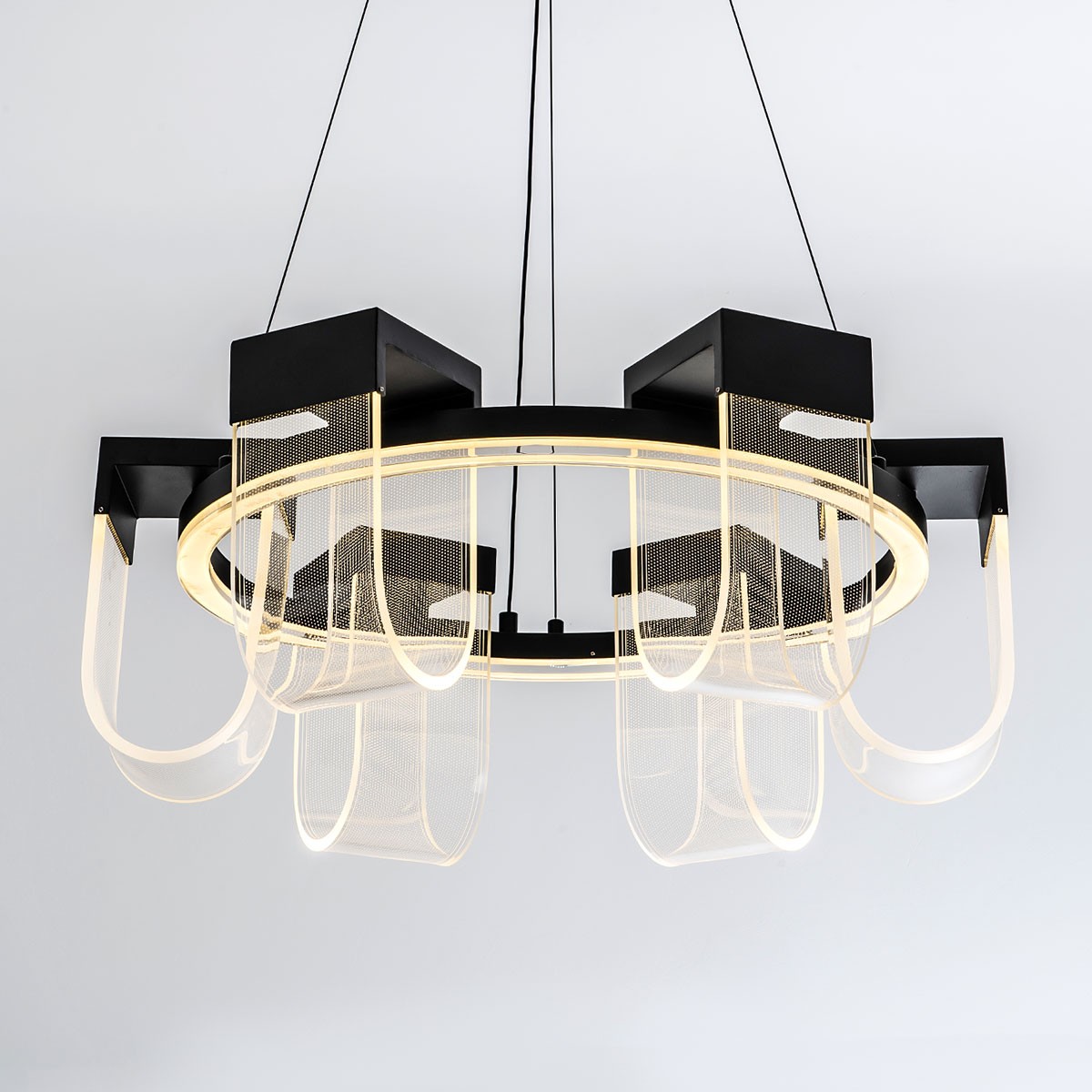 подвесная люстра led4u l7707-600 bk