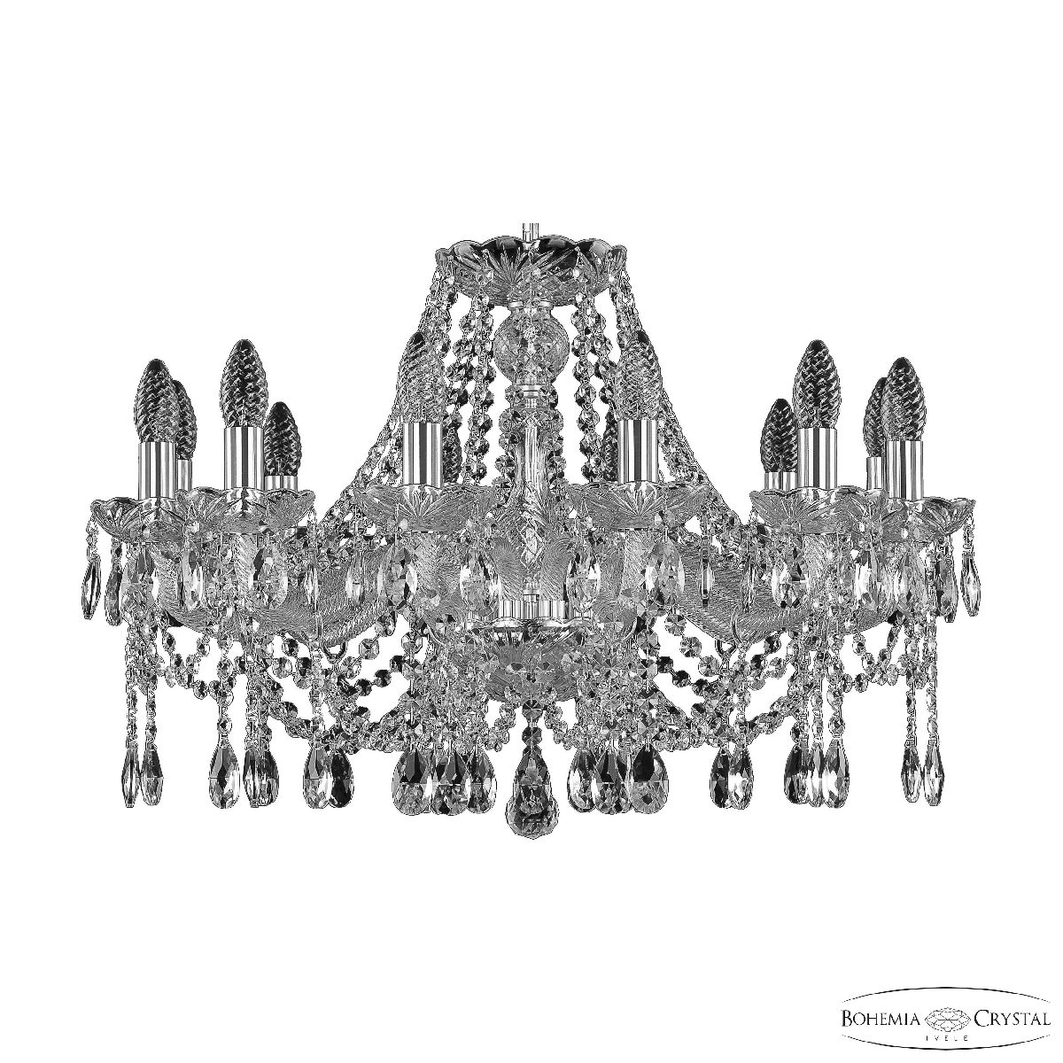 подвесная люстра bohemia ivele crystal 107/12/240 ni