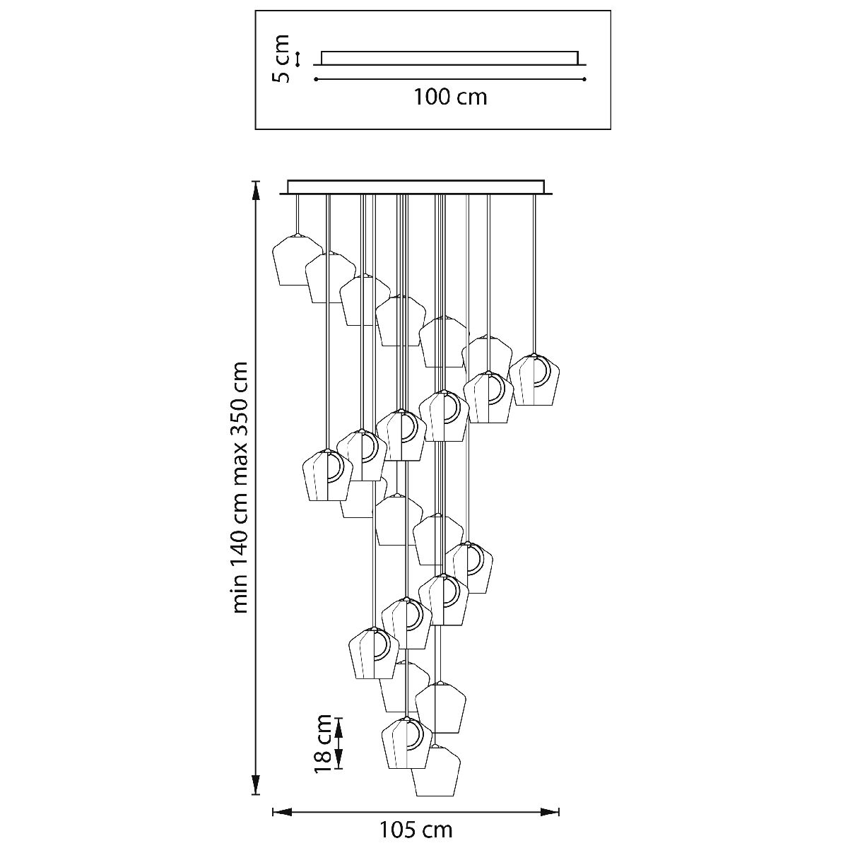 каскадная люстра lightstar caramello 796289
