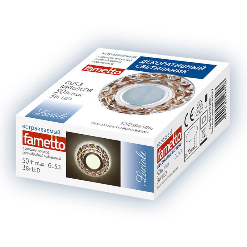 встраиваемый светильник fametto luciole dls-l130 gu5.3 chrome/brown