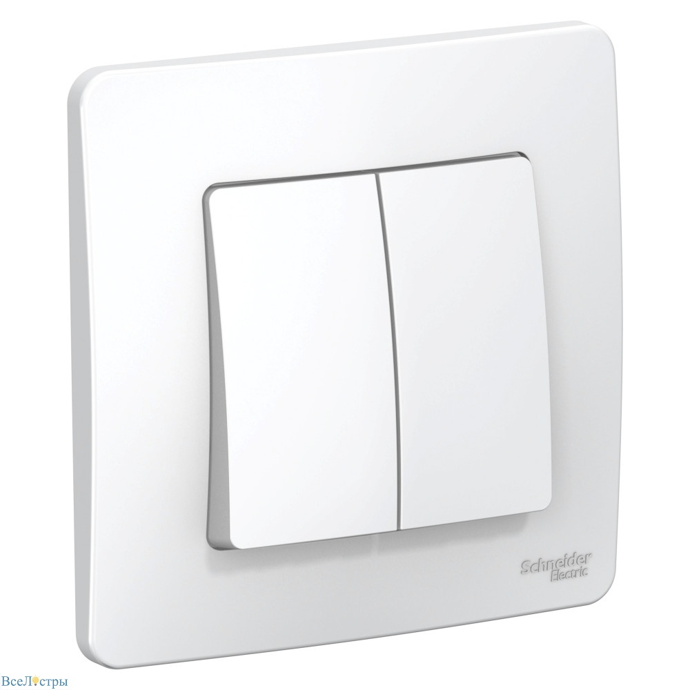 выключатель 2-клавишный 10а systeme electric blanca внутр blnvs010501