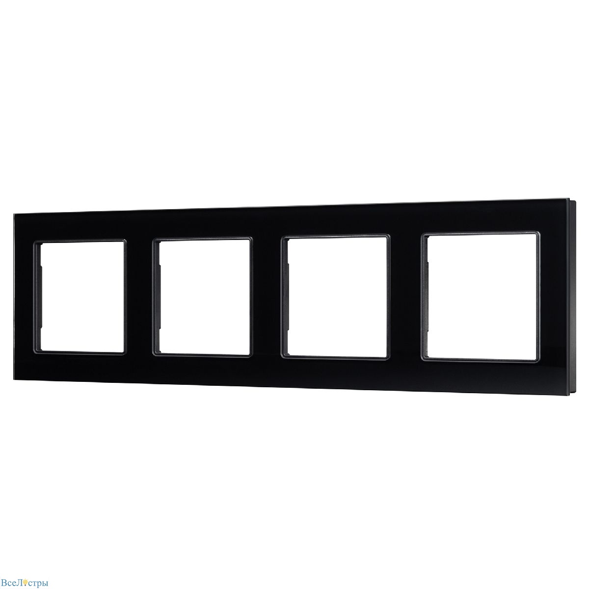 рамка четырехместная arlight frm-glare-gs-4-bk 043803