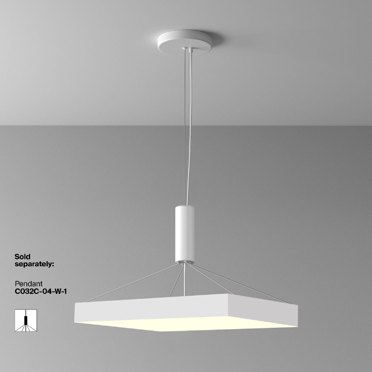 потолочный светильник maytoni zon c032cl-90w3k-sq-w