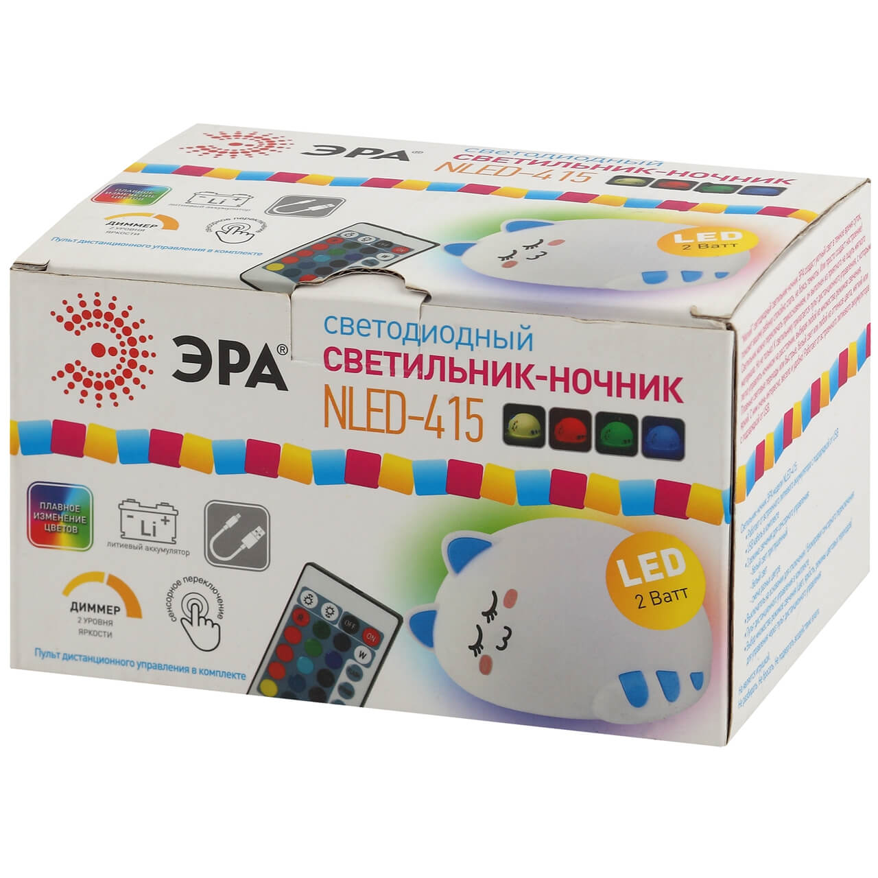настольная лампа эра nled-415-2w-bu б0041095