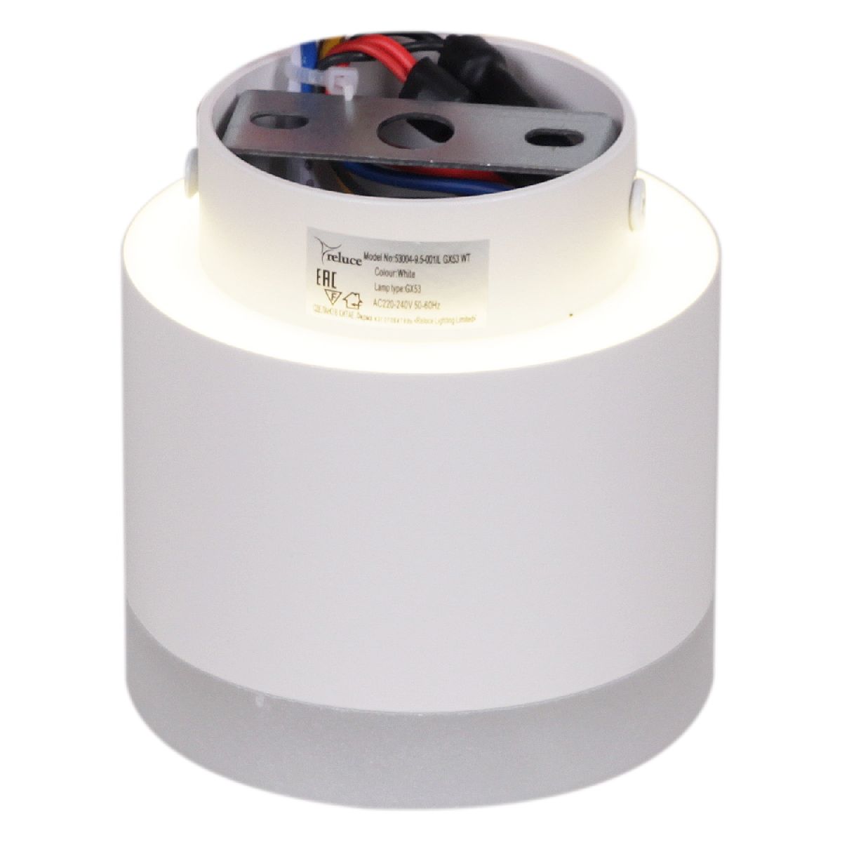 накладной светильник reluce 53004-9.5-001il gx53+led3w wt
