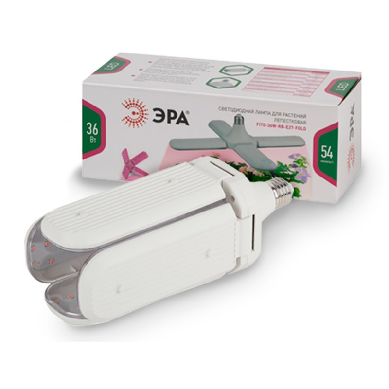 светильник для растений эра fito-36w-rb-e27-fold б0053289