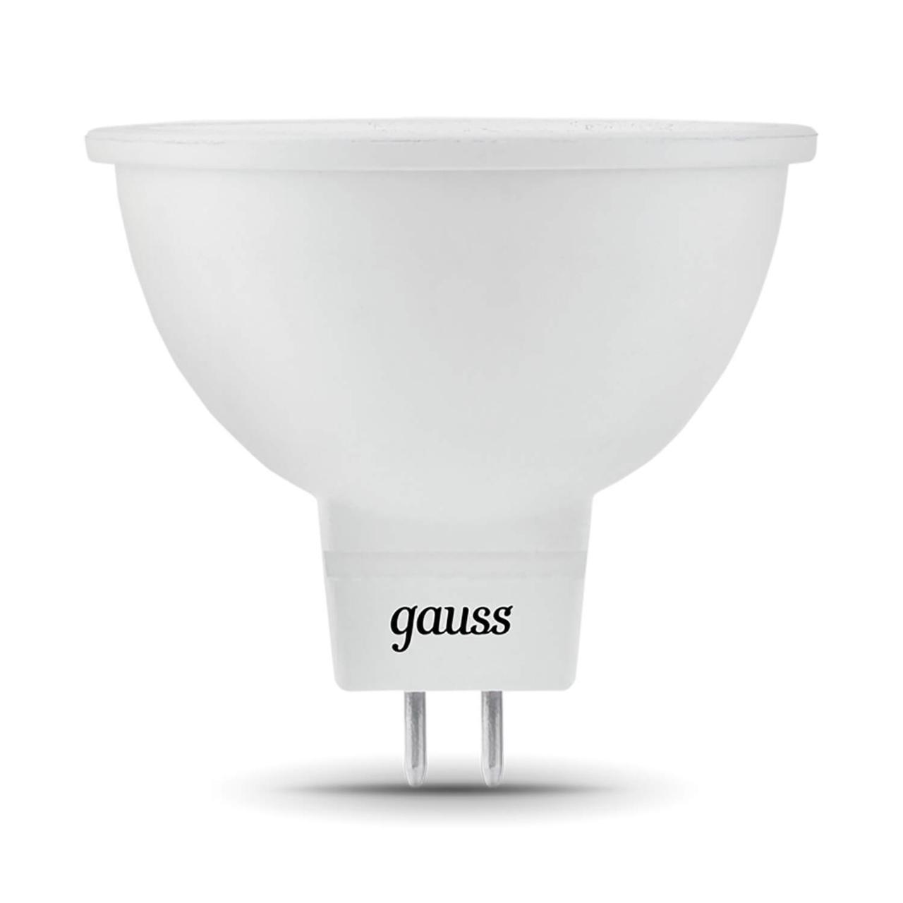 лампа светодиодная gauss gu5,3 7w 3000k прозрачная 101505107