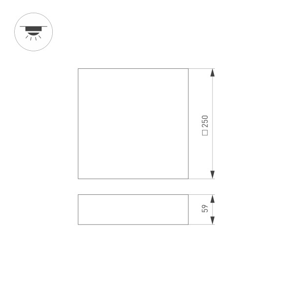 накладной светильник arlight sp-quadro-s250x250-25w warm3000 034787