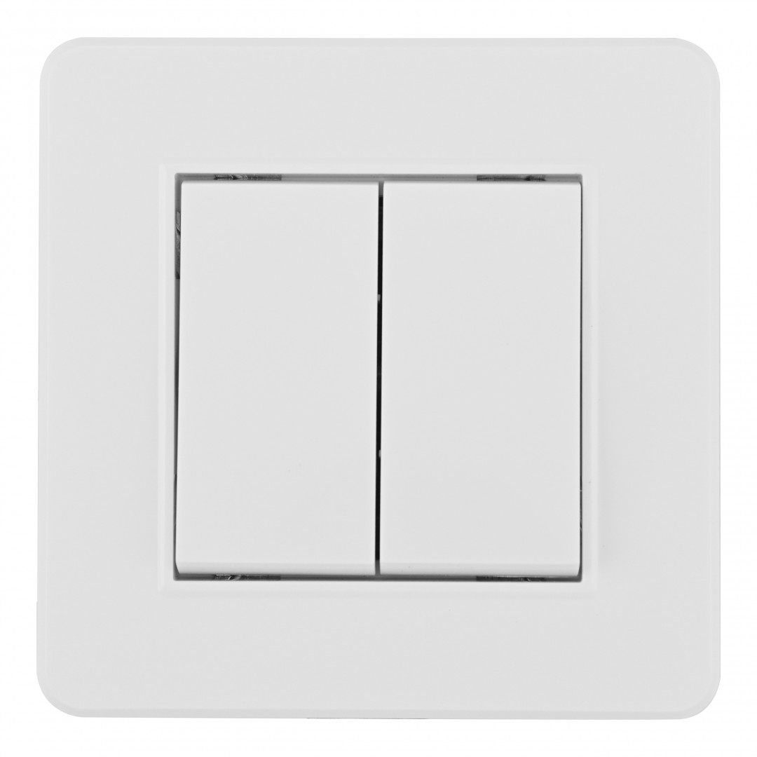 выключатель двухклавишный arte milano set16-1-30-2 white