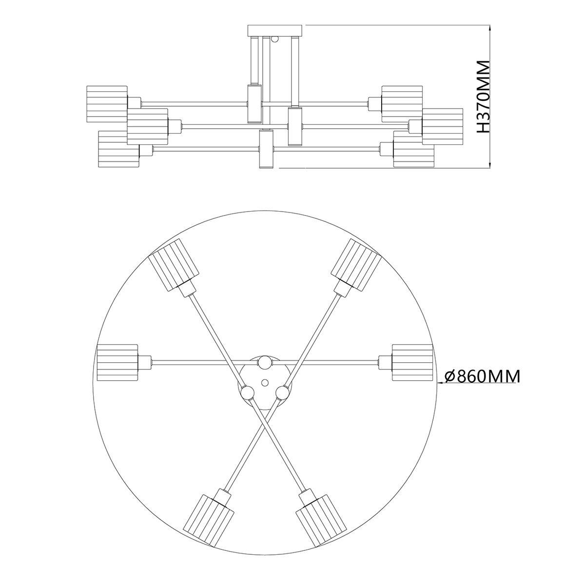 потолочная люстра escada reflex 1140/6p