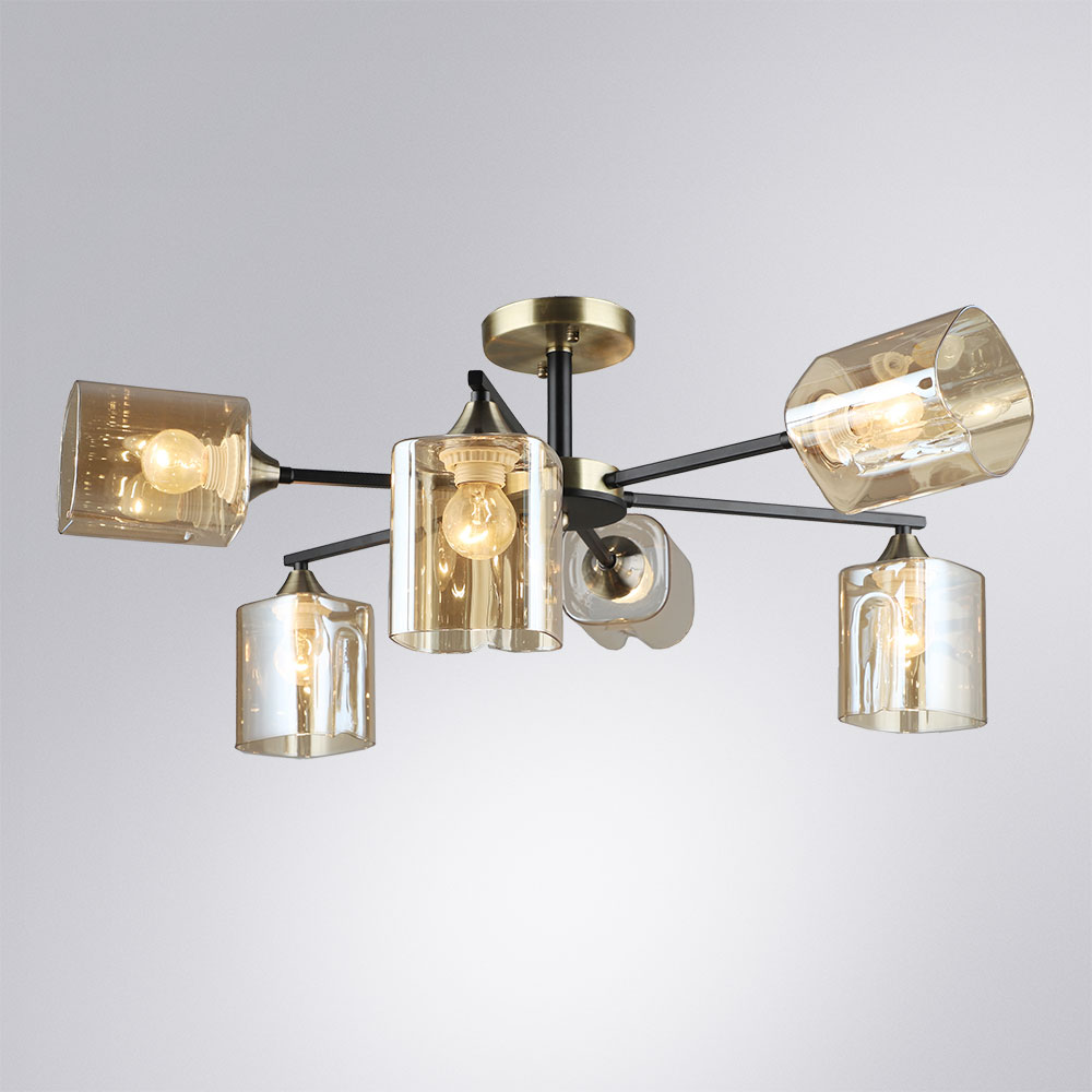 люстра на штанге arte lamp merci a4185pl-6bk
