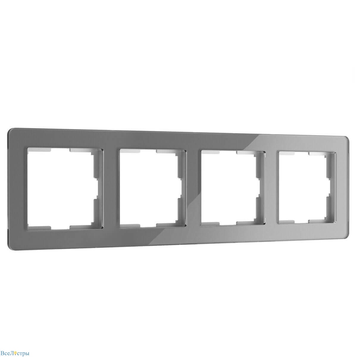 рамка werkel acrylic на 4 поста графит w0042704 4690389190537