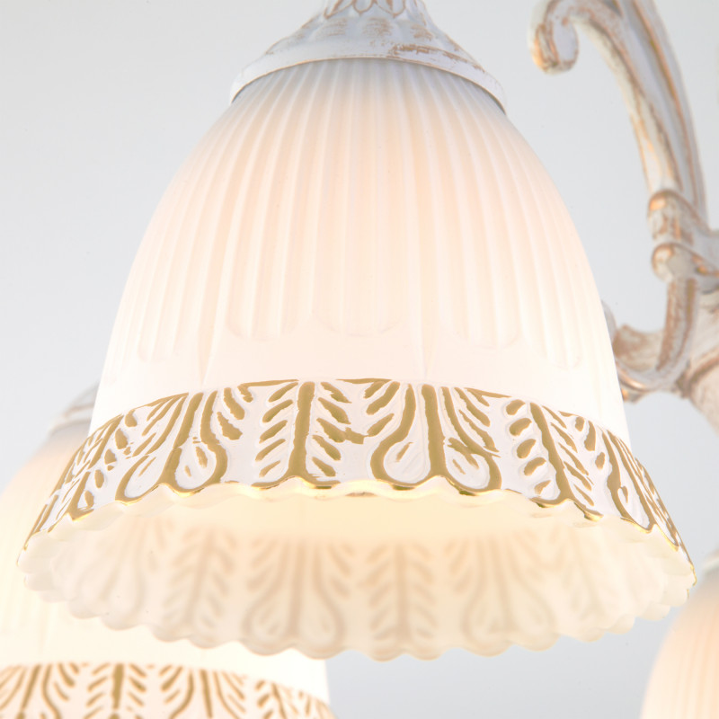 люстра на штанге eurosvet 60107/5 белый с золотом