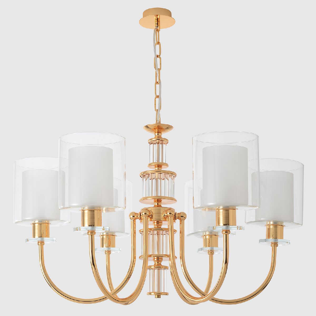 подвесная люстра crystal lux elena sp6 gold