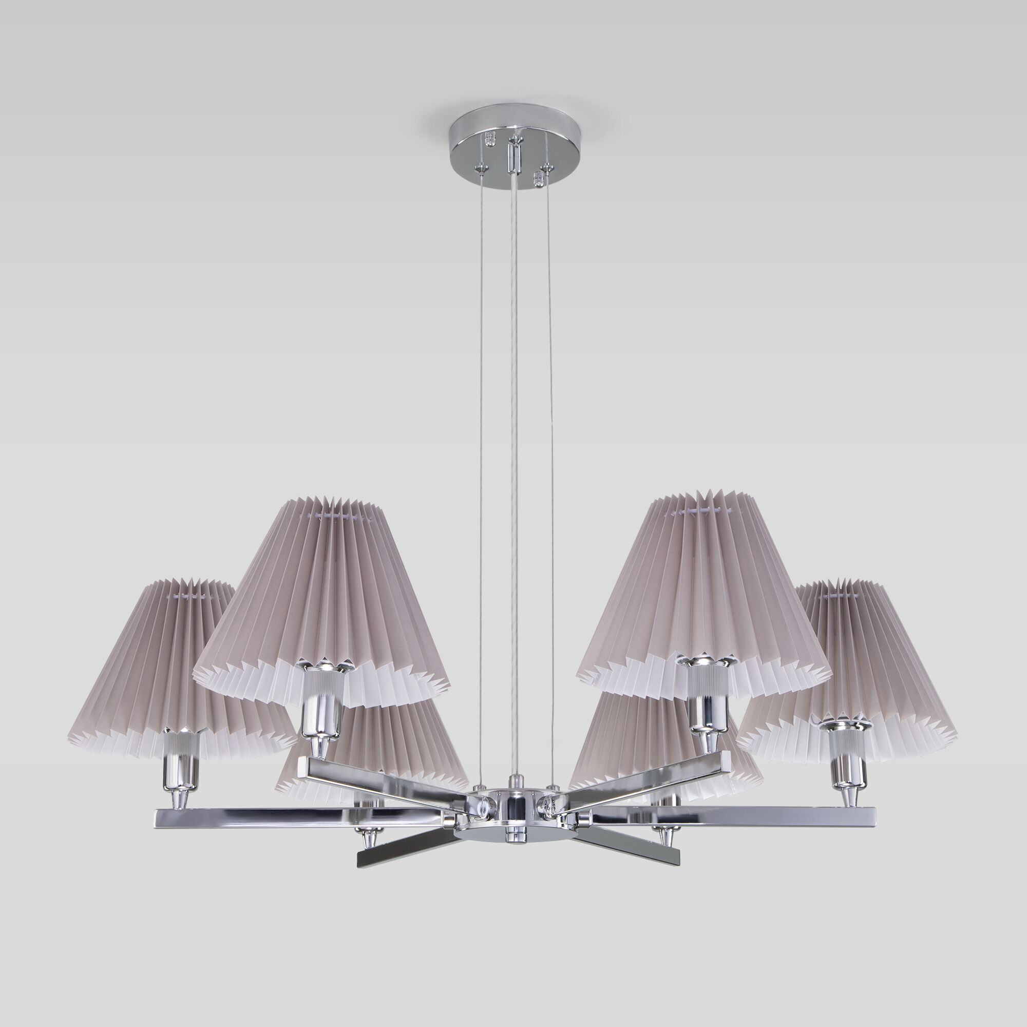 подвесная люстра eurosvet peony 60136/6 хром/серый