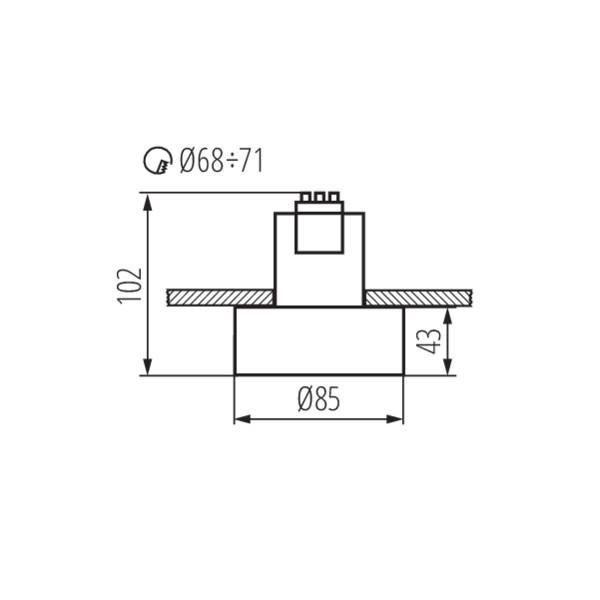 точечный светильник kanlux mini riti gu10 b/b 27578
