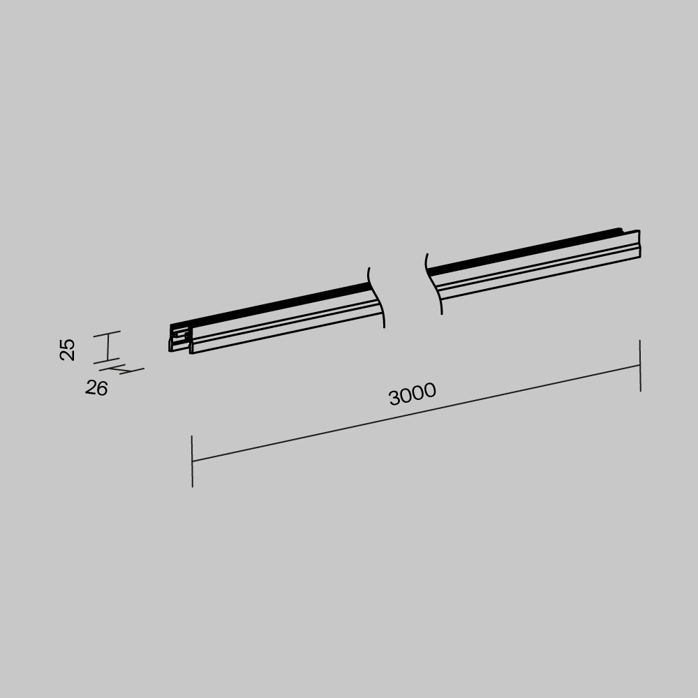 профиль для уличной трековой системы maytoni elasity ip o-tr001-p-w3m