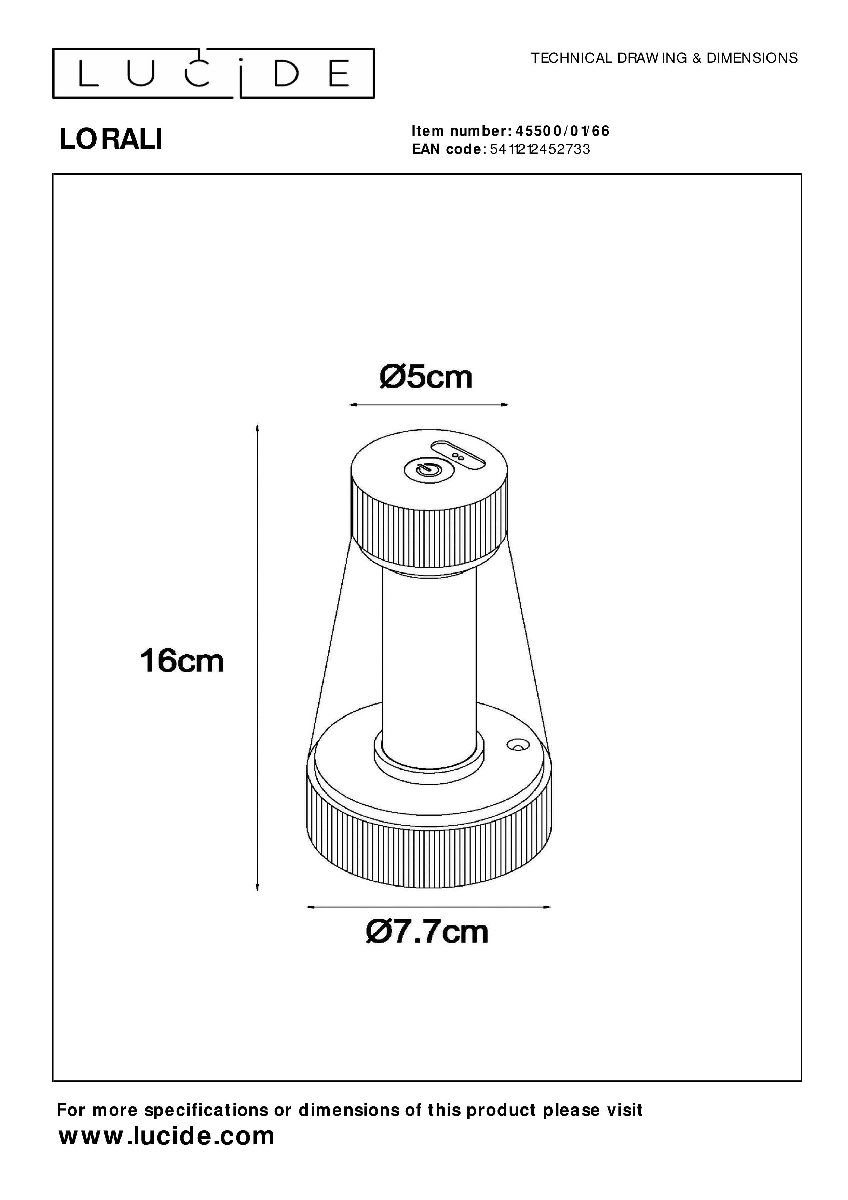 уличный светильник lucide lorali 45500/01/66