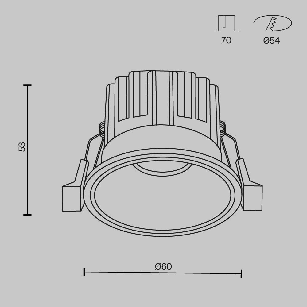 встраиваемый светодиодный светильник maytoni round dl058-7w3k-w