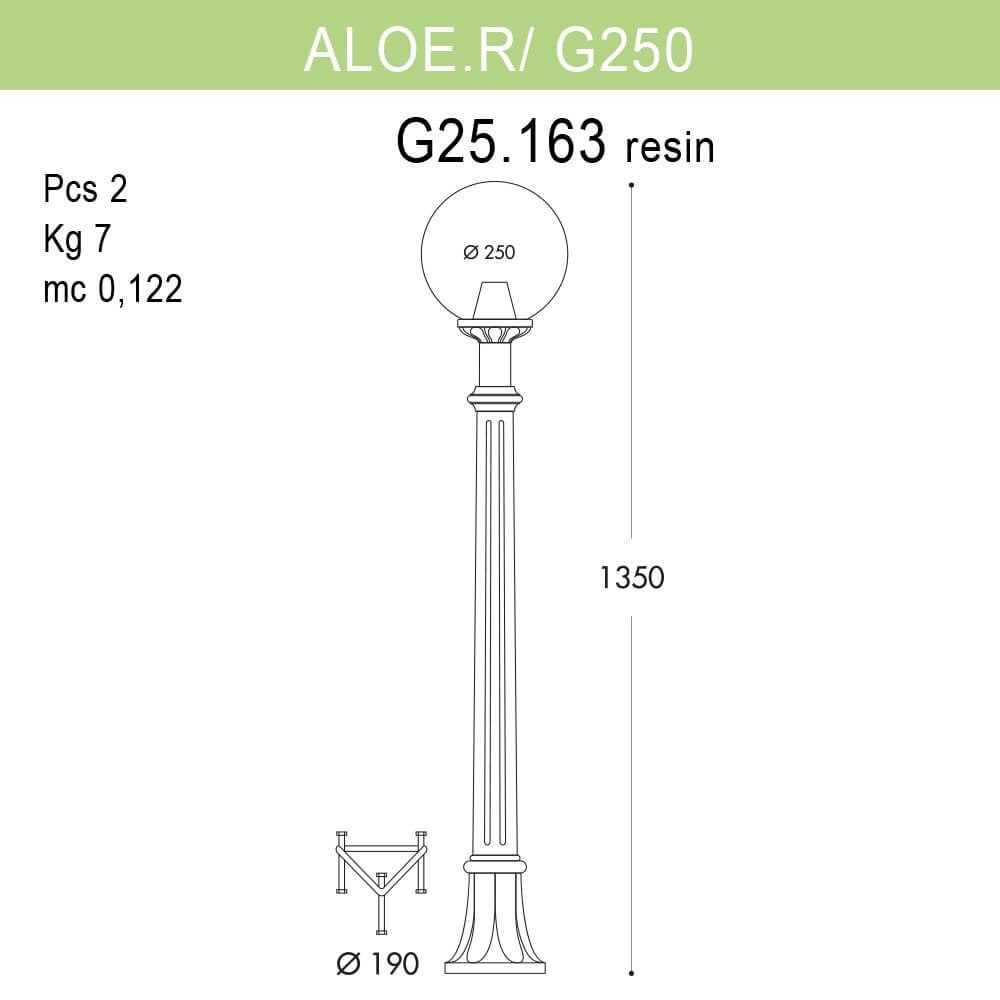 уличный светильник fumagalli aloe r/g250 g25.163.000.aye27
