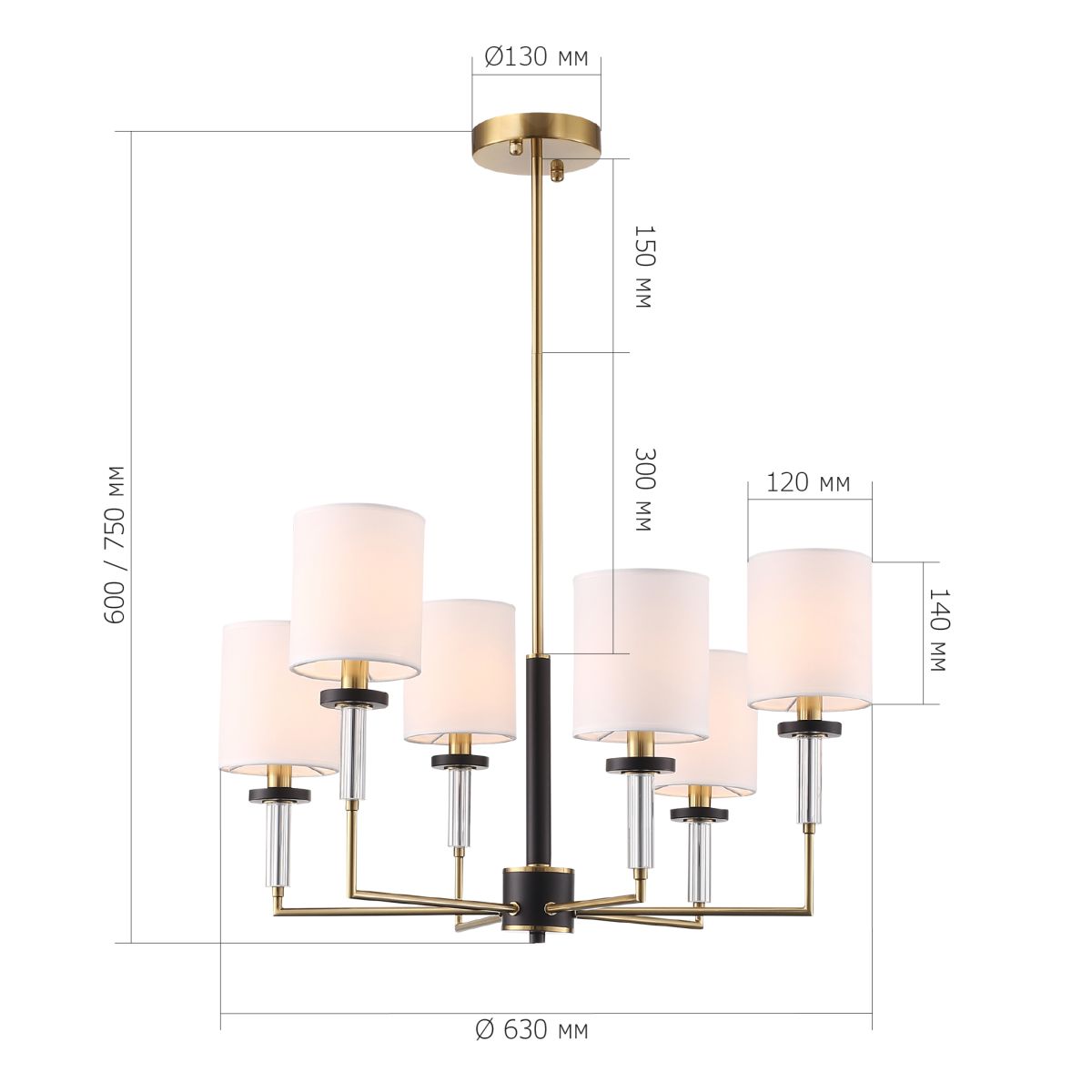 люстра на штанге st luce веритас sl1404.303.06