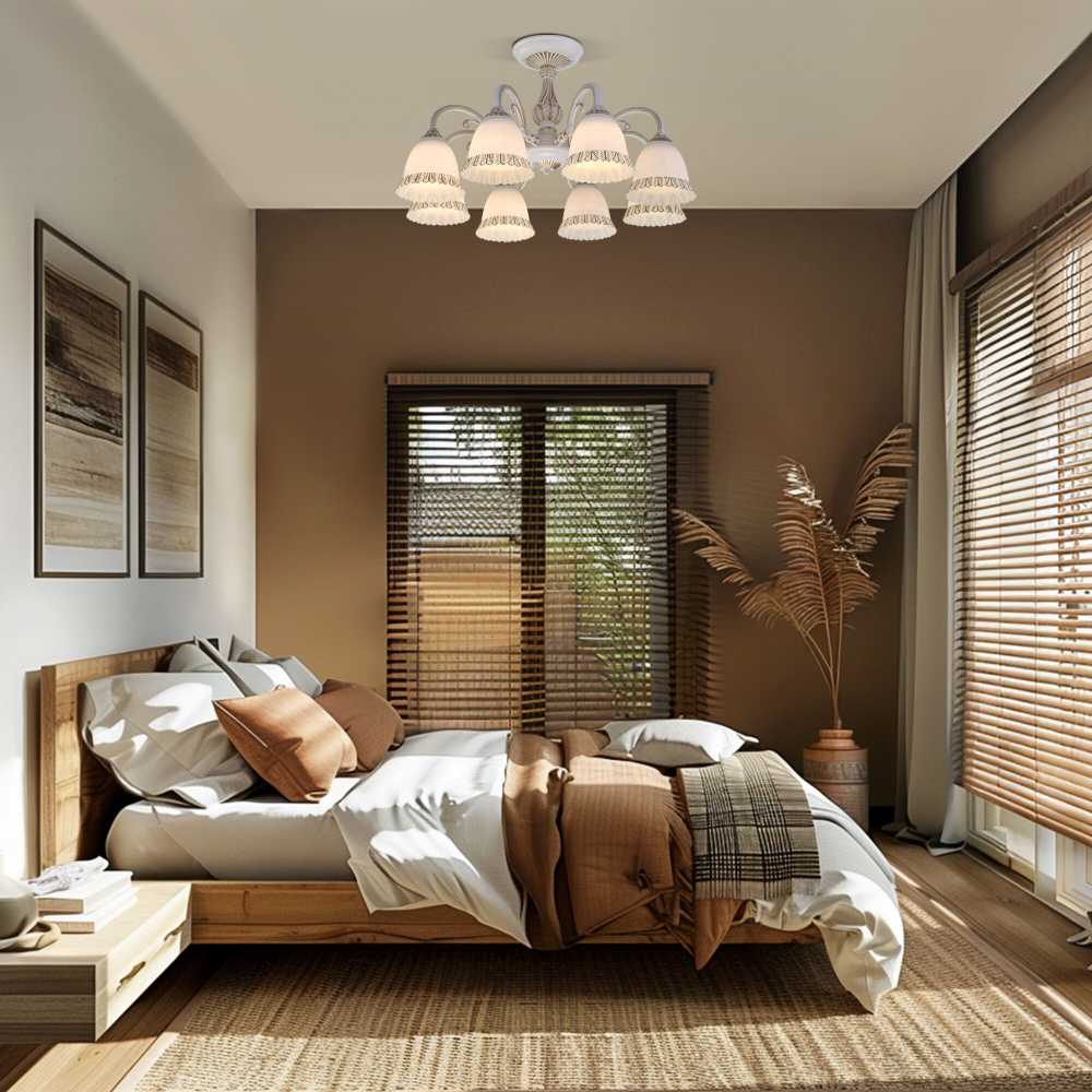 люстра на штанге eurosvet 60107/8 белый с золотом