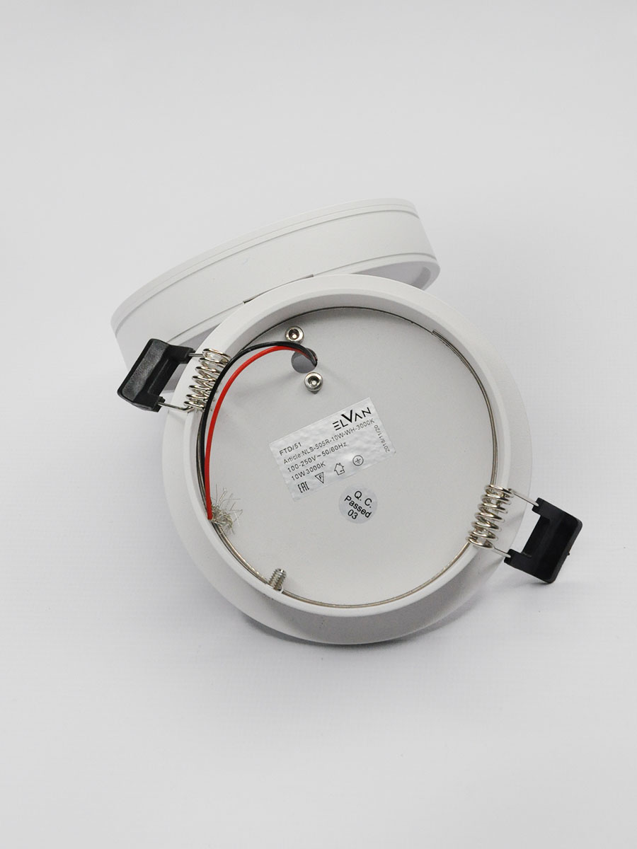 встраиваемый светильник elvan vls-505r-10w-ww-wh