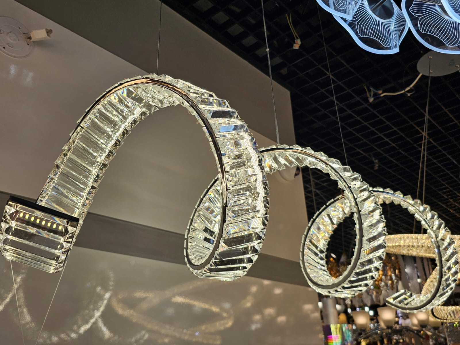 подвесной светодиодный светильник crystal lux musika sp100w led l1200 chrome