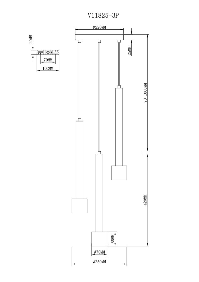 подвесной светильник moderli malet v11825-3p