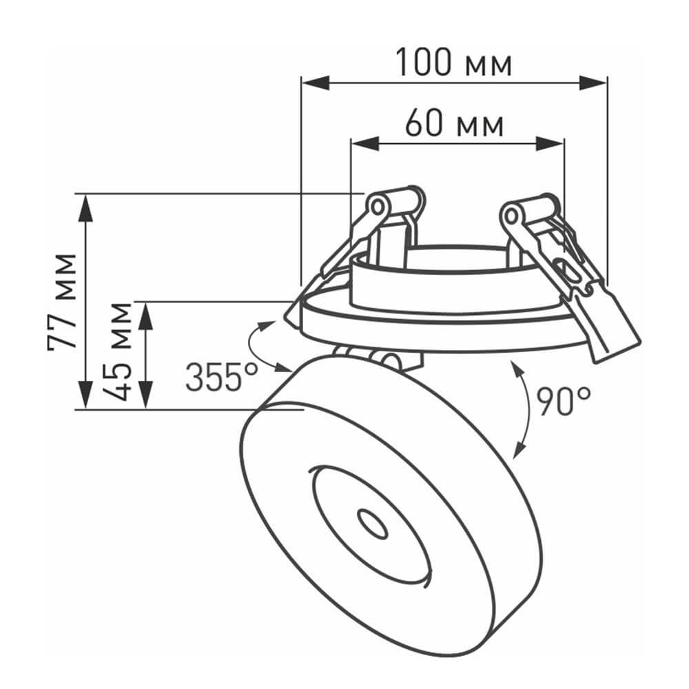 встраиваемый светильник arlight lgd-mona-built-r100-12w warm3000 025450