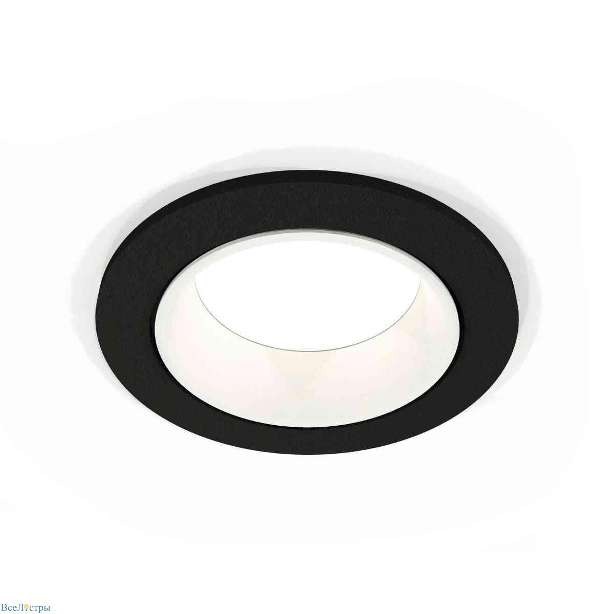 комплект встраиваемого светильника ambrella light techno spot xc6513001 sbk/swh черный песок/белый песок (c6513, n6110)
