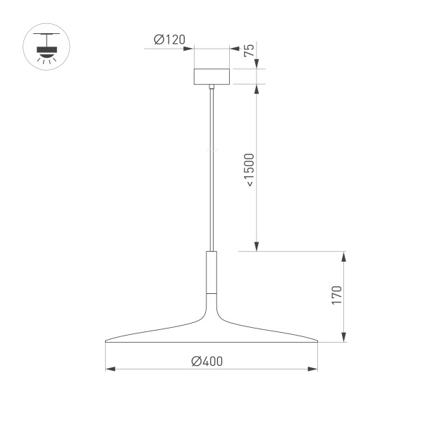 подвесной светильник arlight sp-fiore-r400-13w day4000 036002