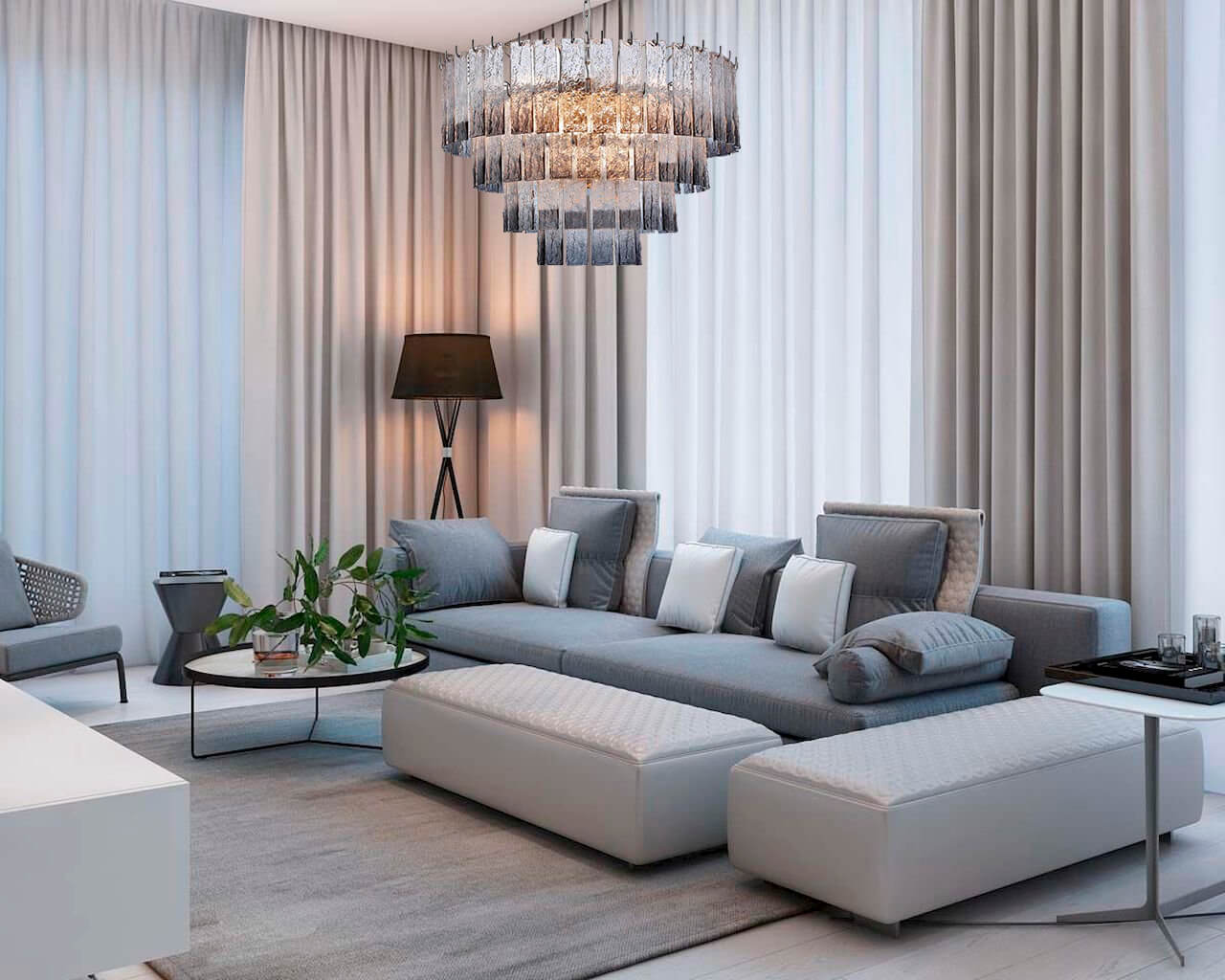 подвесная люстра saga 601 l12 silver