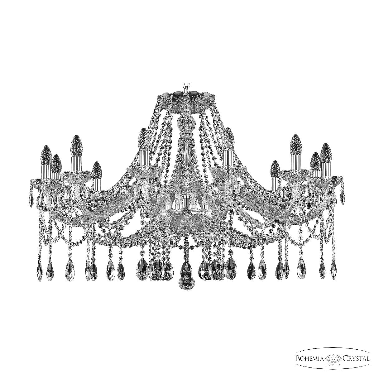 подвесная люстра bohemia ivele crystal 107/12/360 ni