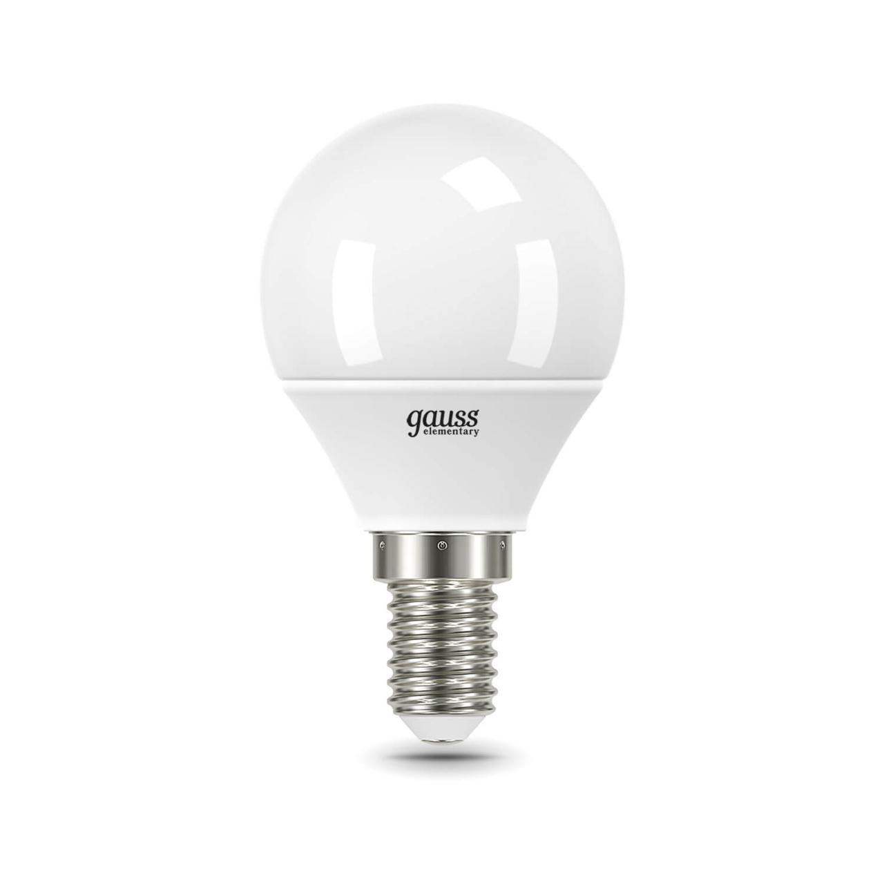 лампа светодиодная gauss e14 8w 3000k матовая 53118