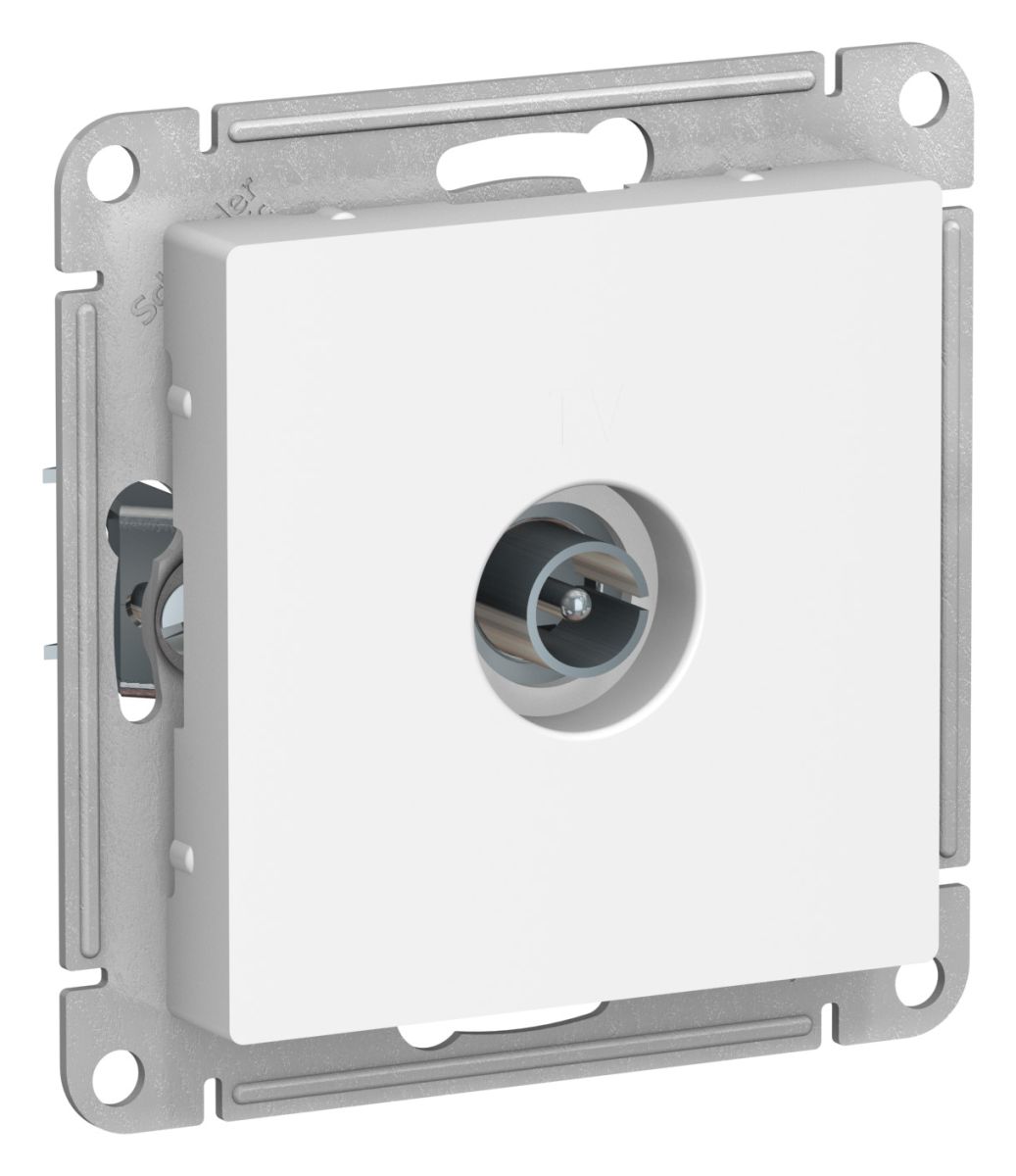 розетка tv коннектор, механизм systeme electric atlasdesign лотос atn001393