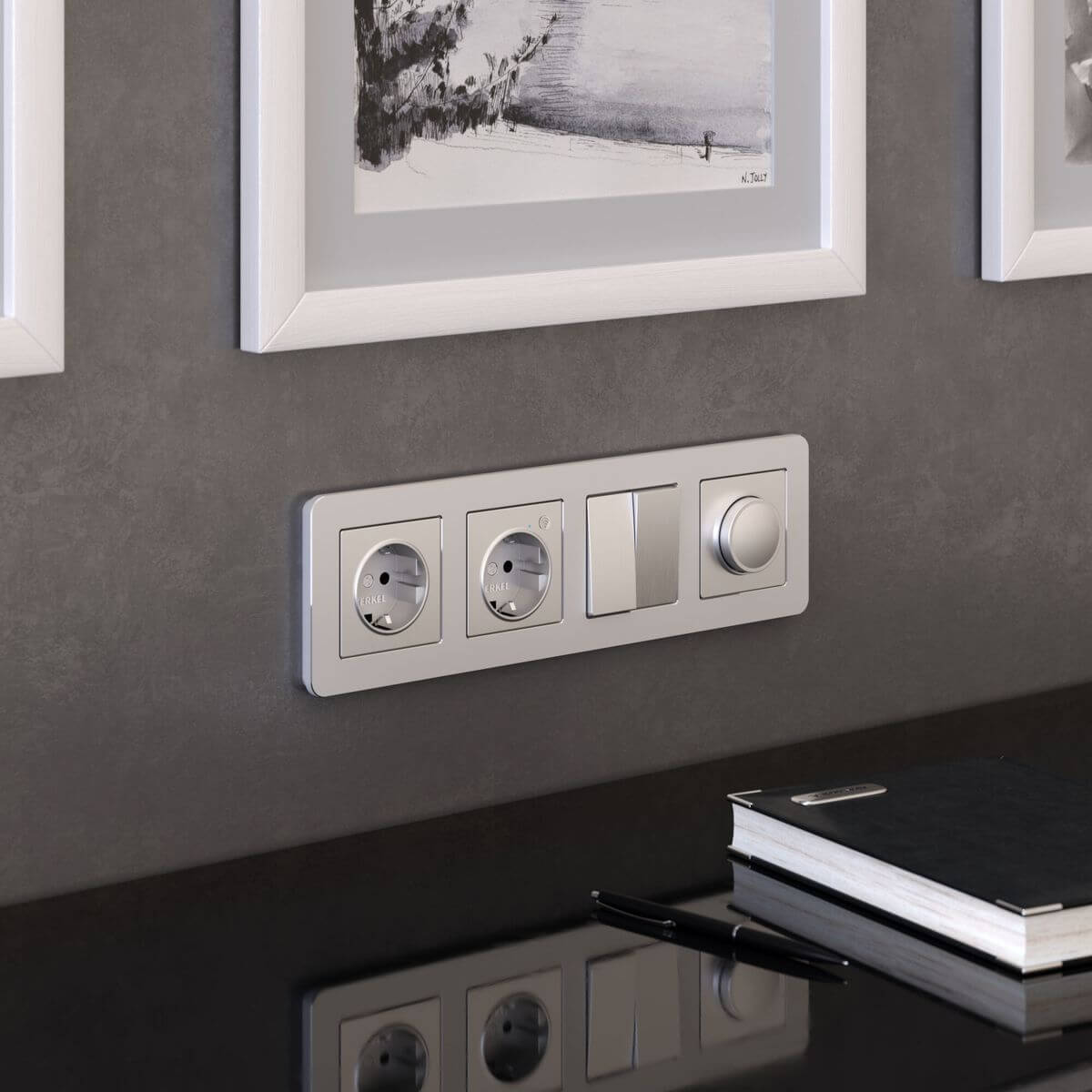 рамка на 4 поста werkel platinum алюминий 4690389184505 w0042606