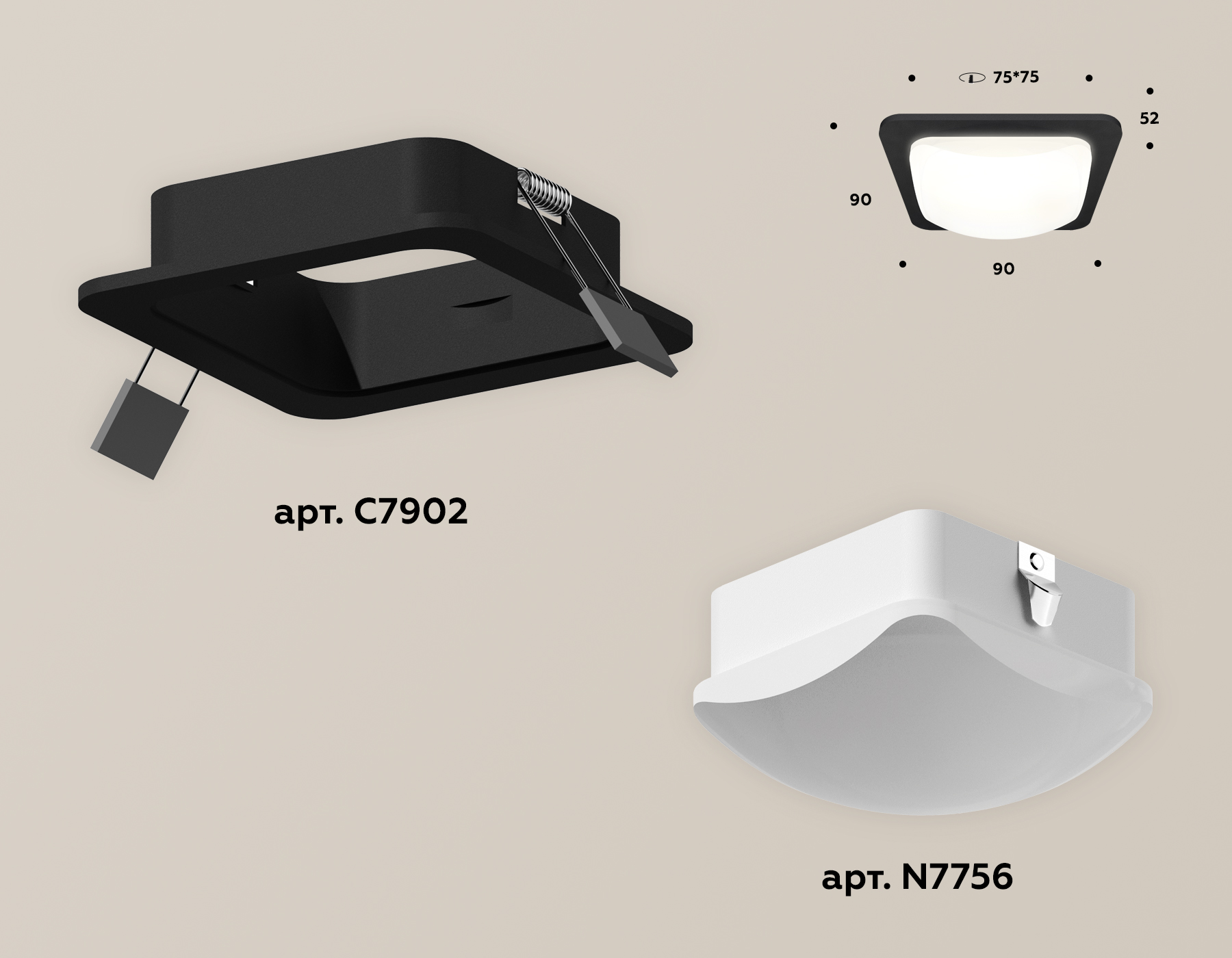 встраиваемый светильник ambrella light techno xc7902014 (c7902, n7756)