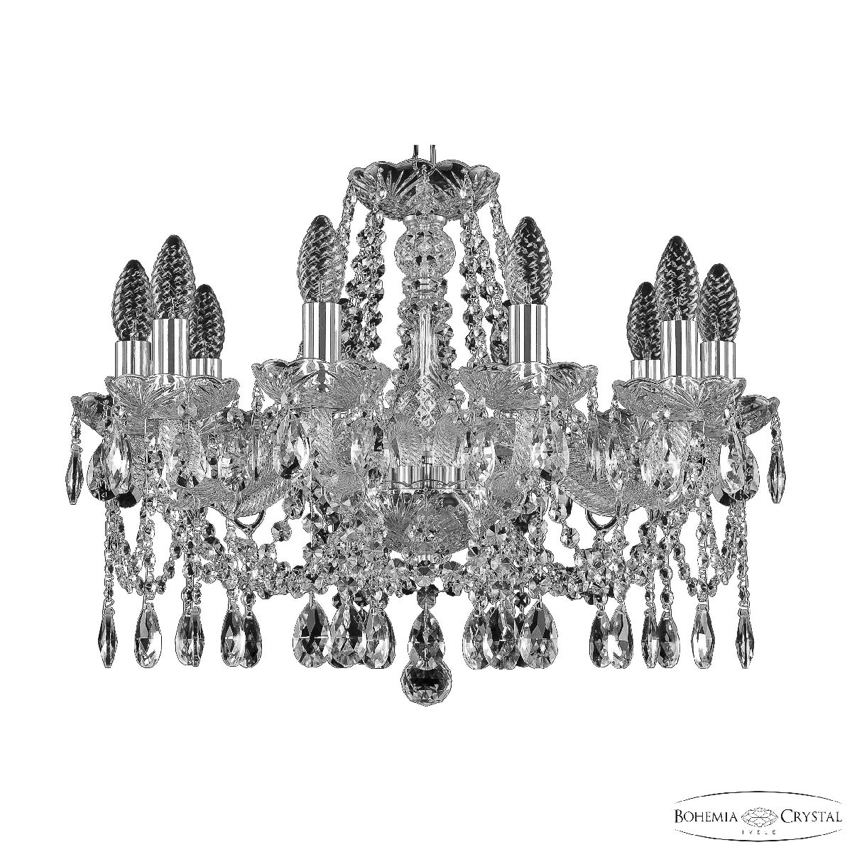 подвесная люстра bohemia ivele crystal 107/10/200 ni